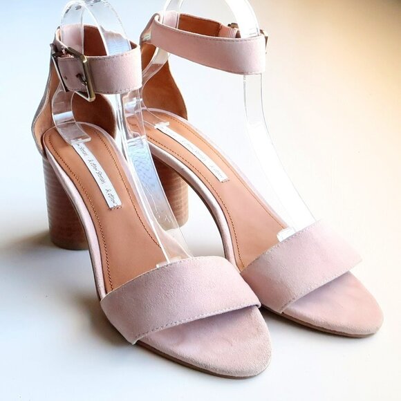 & Other Stories Pale Pink Cylinder Heel Ankle Strap Open Toe Sandals Summer Shoe - Picture 3 of 16